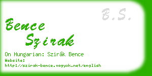 bence szirak business card